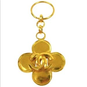 CHANEL Lucky 4 Leaf Irish Clover Keychain Charm